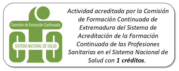 Acreditado con 1 créditos CFC por la Comisión de Formación Continuada de Extremadura